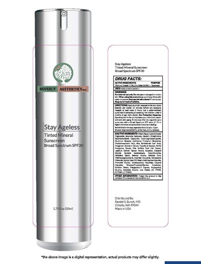Beverly Aesthetics Stay Ageless Tinted Mineral Sunscreen Broad Spectrum Spf 30 1.75 Fl Oz (50ml) (Pre Sp06.50c Lb000050pc Plat Airless)